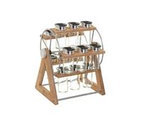 - Présentoir à Epices Rotatif Moulin 15 Pots Naturel