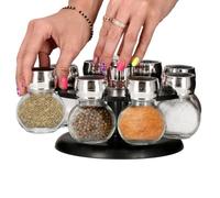 Présentoir à épices rotatif SPRINGOS - 8 pots en verre