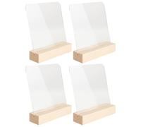 Présentoir à Faux Ongles 4 Pièces en Bois et Acrylique, Support | Panneau Exposition Échantillons de Faux Ongles, Base Stable pour Choix Couleur Client, Usage Maison