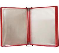 Présentoir à feuilles mobiles pour affiches, Porte-document mural A4, 5 panneaux, affiche, livre à rabat, multicolore, 18,11x12,99 pouces(Red)