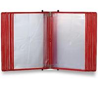 Présentoir à feuilles mobiles pour affiches, Porte-documents mural A4, 20 pochettes à rabat, multicolore, 23,43 x 13,11 pouces(Rood)