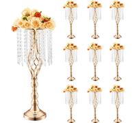 Présentoir à fleurs doré 55 cm - Set de 10 - Vase à fleurs moderne pour décoration de mariage - Vases élégants pour événements et cérémonies