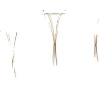 Présentoir à fleurs, en forme de sablier, set de 3 pièces, or