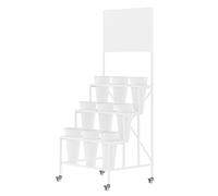 Présentoir à Fleurs Roulant avec seaux, Chariot à Fleurs Mobile Robuste, étagère en métal pour Plantes, présentoir Mobile pour Magasin de Fleurs avec Roues, pour fleuristes, fêtes