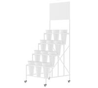 Présentoir à Fleurs Roulant avec seaux, Chariot à Fleurs Mobile Robuste, étagère en métal pour Plantes, présentoir Mobile pour Magasin de Fleurs avec Roues, pour fleuristes, fêtes