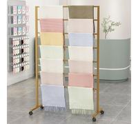 Présentoir à foulards en métal à 7 niveaux avec roulettes, présentoir à foulards autoportant et mobile, présentoir à foulards au sol, cintre à cravates, ceinture, châle, hijab, pantalon, porte-servi