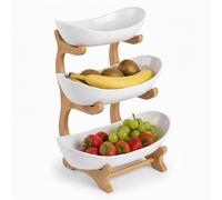 Présentoir à fruits, panier à légumes, support en bambou, 3 étagères