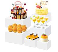 Presentoir A Gateau Blanc,Presentoir Aperitif Buffet,PréSentoir Buffet Traiteur Mariage,Lot De 6 Supports De Buffet Pour Desserts, PréSentoirs De Table, PréSentoirs De Cubes Pour Aliments