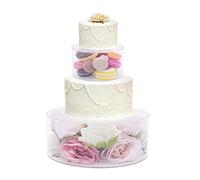 Présentoir à gâteau en acrylique, deux tailles de présentoirs à gâteau transparents rechargeables, boîte de division de gâteau ronde, peut être utilisée comme décoration pour les mariages, les