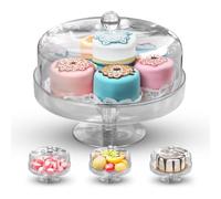 Présentoir à Gâteau en Acrylique Multifonction avec Couvercle en Dôme - Support à Tarte Élégant, Panera de