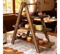 Présentoir À Gâteau En Bois, Support À Gâteau À 3 Étages, Présentoir À Cupcakes, Presentoir Buffet, Poignée, Support Gateau Et Plateau Aperitif Multifonction Pour Fête, Mariage, Réception