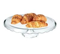 Présentoir à gâteau KADAX en Verre, présentoir à gâteau avec Pied, Assiette à gâteau Ronde pour Muffins, Biscuits, Desserts, Anniversaire, fête, Support Plat pour Mariage (Ø 32,5cm)