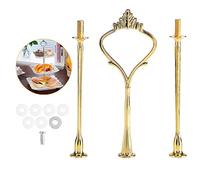 Présentoir à Gâteau Multi Étages Support de Assiette à Gâteau Dessert Plats Service Poignée de Plateau à Cupcake pour Mariage Fête Soirée Anniversaire, Plateau Non Incluse(3-tiers Crown Gold)