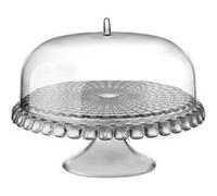 Présentoir à gâteau sur pied 36 cm avec cloche Tiffany gris transparent - Guzzini - Gris - Plastique G