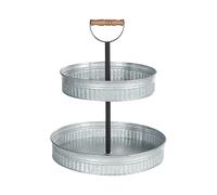 Présentoir à Gâteaux à 2 Étages Décoratif en Fer Support pour Pâtisserie Sculpté