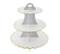 Présentoir à gâteaux à 3 couches en papier bronzé pour fête d'anniversaire, mariage, décoration de gâteau à faire soi-même, présentoir à desserts, outils de gâteau