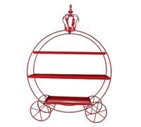 Présentoir à Gâteaux à 3 étages, Construction Robuste en Fer (rouge)
