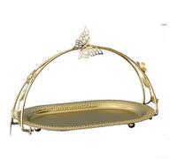 Présentoir à gâteaux double couche en métal de style européen pour une utilisation dans les fêtes d'anniversaire de mariage et les présentations alimentaires décoratives (A)