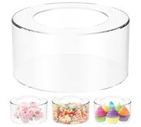 Présentoir à gâteaux en acrylique transparent à remplir - Présentoir à gâteaux rond sans fond - Présentoir à gâteau cylindrique en forme de boîte à dessert pour fête, mariage, anniversaire (20 cm)