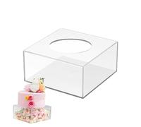 Présentoir à gâteaux remplissable - Organisateur de pièce maîtresse carrée, boîte en acrylique transparent, boîte de présentation décorative pour fête prénuptiale, fête d'anniversaire, réception de ma