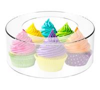 Présentoir à gâteaux rond en acrylique transparent à remplir - Pour fête, mariage, anniversaire - 25 cm