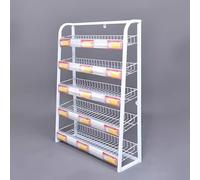 Présentoir à goûter en métal avec porte-étiquette pour supermarchés 45,7 cm de haut, idéal pour les boules de gomme et les chewing-gum, design fin et peu encombrant, blanc, largeur 45 cm