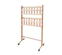 Présentoir À Journaux, Présentoir À Brochures en Bois, Rangement De Magazines Au Sol À 2 Ou 3 Couches, avec Roues Universelles À 360 Degrés, Utilisable dans Les(73x128cm)