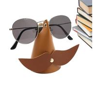 Présentoir à lunettes, porte-lunettes Cuir PU en forme de barbe créative | Support de lunettes de Lunettes de collier montre chambre décor bureau organisateur présentoir moustache Marron clair