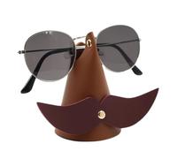 Présentoir à lunettes, porte-lunettes Cuir PU en forme de barbe créative | Support de lunettes de pour lunettes, lunettes de , bracelet, collier Brun