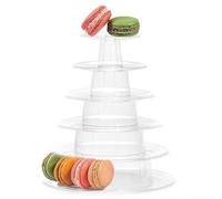 Présentoir à macarons transparent à 6 niveaux, réglable, rond, pour fête de mariage, anniversaire, présentoir à dessert empilable en PVC avec 2 à 6 niveaux, réutilisable et facile à utiliser
