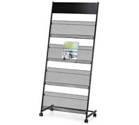 Présentoir à Magazines Noir Moderne à 3 Niveaux pour Bureau, hôpital, Exposition - Organiseur de Documents élégant pour brochures et journaux (63,5 x 35,5 x 147 cm) - Solution de Rangement p