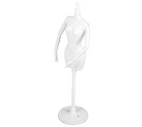Présentoir à Mannequin Féminin Articulé Blanc avec Socle pour | Plastique Solide, Joints Mobiles, Maintien de Poses, Adapté aux Créateurs de Vêtements pour Poupées, Maison ou Étals