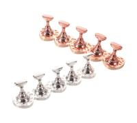Présentoir à Nail Art Cœur, Support Magnétique pour Débutants, 2 Pièces | Argenté et Or Rose, Structure Allongée, Usage Maison ou Cours, Maintien Stable pour Faux Ongles