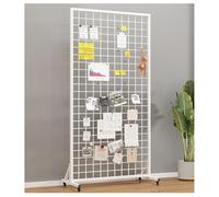 Présentoir À Panneaux Grillagés, Cadre Grillagé Avec Roulettes, Présentoirs Mobiles Pour Commerces De Détail, Pour La Maison, L'école, Le Magasin, Le Bureau, Facile À Monter(Blanc,80x40x140cm)