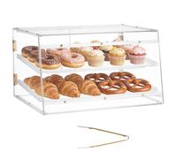 Présentoir à Pâtisserie-VEVOR-Vitrine de Boulangerie Commerciale 2 Niveaux avec Portes Magnétiques 526x400x305 mm