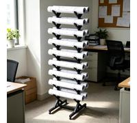 Présentoir à plans roulettes, présentoir vertical à 9 niveaux pour affiches | Armoire de rangement pour plans de construction, chariot à dossiers roulants pour impressions sur toile affiches