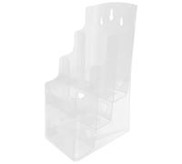 Présentoir à Prospectus de Table A4 en Acrylique, 3 Niveaux | Design Incliné Transparent, Rangement Organisé à Trois Poches, Fixation Murale Prépercée, Bords Arrondis