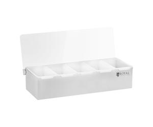 Présentoir à récipients - inox/PP - 5 x 450 ml | Royal Catering