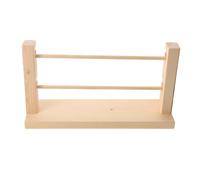 Présentoir à Rubans en Bois à Deux Niveaux pour Atelier Créatif | Rangement Stable pour Bobines, Changement Rapide des Rouleaux, Finition Naturelle, Usage Fleuriste et Pâtisserie