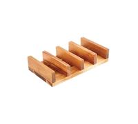 Olympia Support à tacos CK970 – Bois d'acacia, pour 4 tacos, 55×275×150 mm
