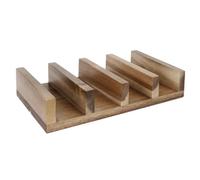 Olympia Support à tacos CK970 – Bois d'acacia, pour 4 tacos, 55×275×150 mm