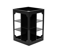 Présentoir à Thé Acrylique Noir Pivotant 360°, Rangement à Compartiments Ouverts Bord Poli Socle Stable, Rangement Plan de Travail Cuisine pour Théières Pots Tasses(Black)