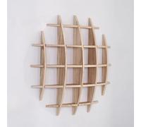 Présentoir à théière vintage en bois massif unique chinois - Décoration murale ronde - Pour restaurant, salon