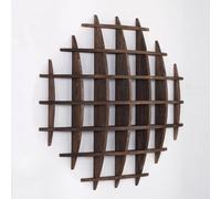 Présentoir à théière vintage en bois massif unique chinois - Décoration murale ronde - Pour restaurant, salon