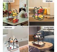 Présentoir à trois niveaux pour les amuse-gueules, corbeille à fruits secs à plusieurs étages, plateau à fruits à deux étages, panier de transport antidérapant en bois. Corbeille à thé et à pain, rang