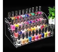 Présentoir à vernis à ongles en acrylique, organiseur de 2 à 7 niveaux, support de rangement transparent et robuste, montage facile (# 3 (quatrième étage))
