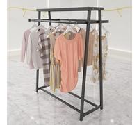 Présentoir à vêtements en métal - Présentoir Robuste pour Commerce de détail avec Double Barre - Étagères de Rangement indépendantes pour vêtements, idéal pour Les boutiques et Les magasins.