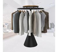 Présentoir à vêtements Rond et Rotatif Robuste - Présentoir à vêtements sur Pied de 31,4 Pouces pour boutiques, magasins de Costumes, Manteaux et sous-vêtements, Support Circulaire (Q2)