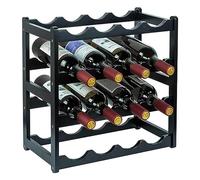 Présentoir à vin en Bambou, étagère de Rangement à vin Solide et Durable, Plateau de Travail indépendant, étage 4, Support pour Bouteilles de vin de Niveau 4 pour Le Garde-Manger ou la maiso