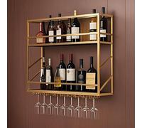 Présentoir à vin Mural avec Porte-Verre, unité de Bar pour Exposer des Bouteilles d’Alcool flottantes, étagères multifonctionnelles pour Rangement de vin, pour la Cuisine du Bar à Domicile e